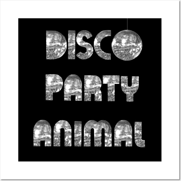 Disco Party Animal 1970s Silver Wall Art by Art by Deborah Camp